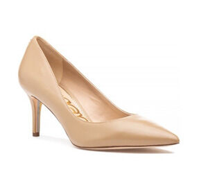 Sam Edelman Nude Leather Heels Neutral Beige Tan Pumps Pointed Toe Jordyn 9.5 M